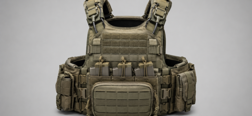 Плитник-разгрузка с MOLLE, подсумками и карманами под бронеплиты для выбора тактической системы