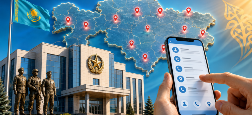 Инфографика: как найти свой военкомат (УДО) в Казахстане по району регистрации